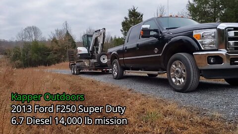 Ford F250 Super Duty 6.7 Diesel hauling 14,000 lbs hilly terrain