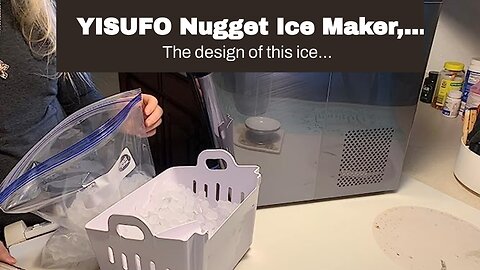 YISUFO Nugget Ice Maker, Pebble Ice Makers Countertop, 30lbs/Day, Self-Cleaning, 2 Ways Water R...