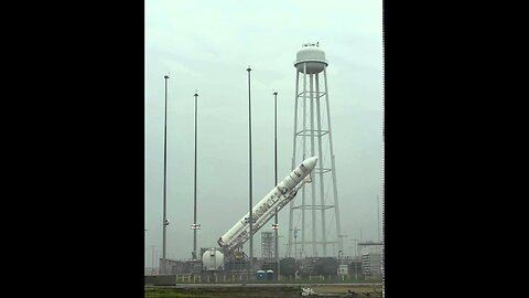Antares Rocket Raised on Launch Pad