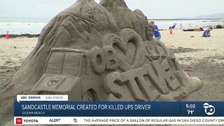 Sandcastle memorial created for UPS driver killed during Santee plane crash one year ago