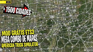 ▶️ATS 1.44 MEGA COMBO DE MAPAS COM MAIS DE 1500 CIDADES AMERICAN TRUCK SIMULATOR 1.44