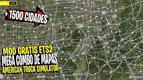 ▶️ATS 1.44 MEGA COMBO DE MAPAS COM MAIS DE 1500 CIDADES AMERICAN TRUCK SIMULATOR 1.44