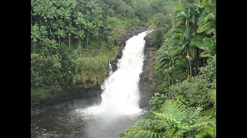 Beautiful waterfall in Hawaii