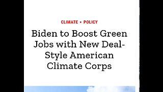 WH CREATES THE YOUTH CLIMATE CORPS LEAD BY MAN WHO FAILED IN HIS FIRST Mr BO ENVIR ASSIGNMENT