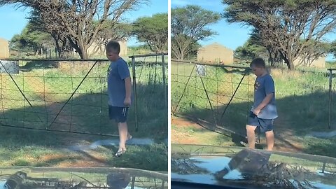 Dad Shows Off His 11-year-old Automatic Gate Opener