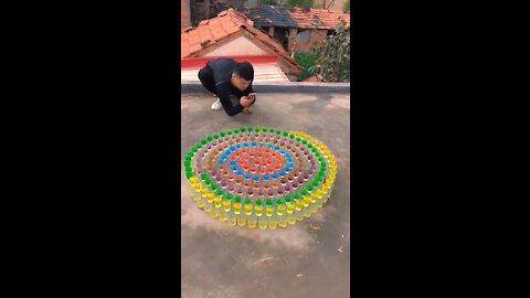 Amazing Rainbow Cup Dominos Effect ! Part 4