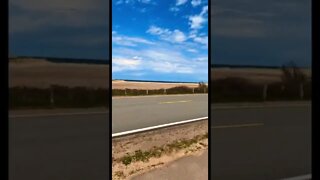 Biking along the beach in Canada