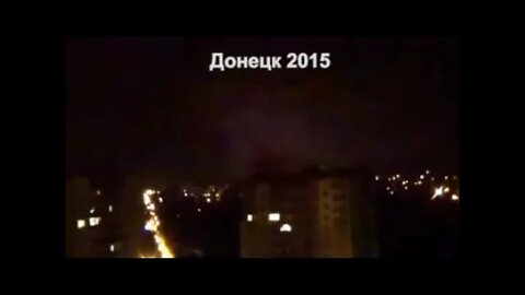 Footage of an artillery shelling and bombing city of Donetsk by army of Ukraine, 2015