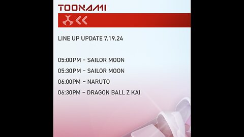 DOUBLE SAILOR MOON!!! Toonami Rewind Schedule July 19, 2024