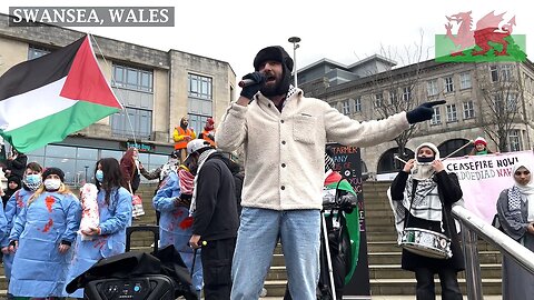 Speech 3 Pro-PS Protesters, Swansea March for Palestine