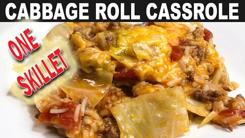 ONE SKILLET CABBAGE ROLL CASSEROLE RECIPE | EASY 30 MINUTE MEAL | How to simplify cabbage rolls