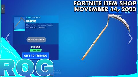 REAPER PICKAXE IS BACK NOW? FORTNITE ITEM SHOP (November 14, 2023)