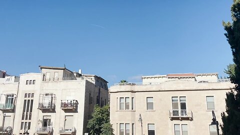 Rockets from Gaza seen above Jerusalem