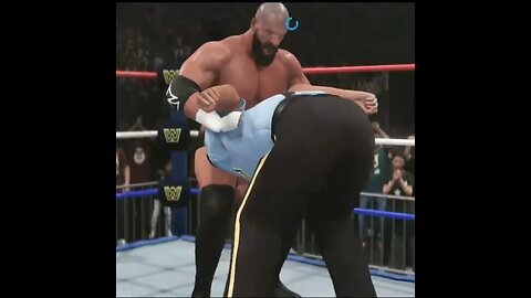 wwe 2k23 triple h 3 pedigree to big boss man #wwe2k23 #wwe2k23gameplay #wwe2k23myfaction