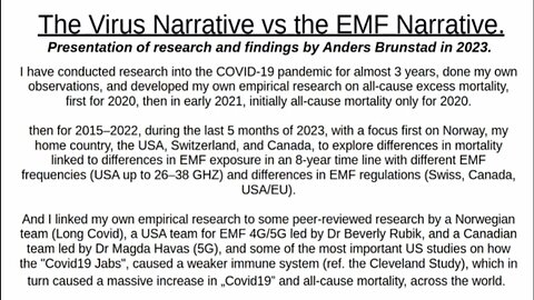 Part 1 - The Virus Narrative vs The 5G EMF Microwave Radiation Narrative!
