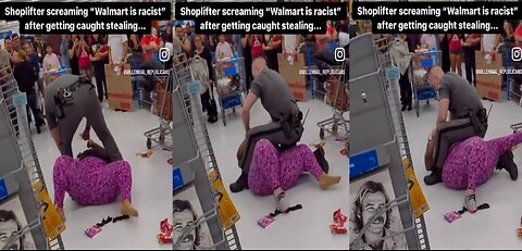 Black Woman Caught Stealing And Starts Yelling That WalMart Is Racist! LOL
