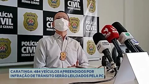 484 veículos apreendidos por infração de trânsito serão leiloados pela Polícia em Caratinga