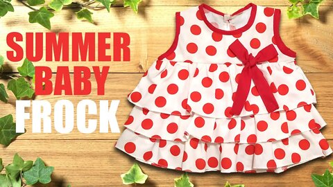 SUMMER BABY FROCK CUTTING & STITCHING || DESIGNER BABY FROCK CUTTING || BABY FROCK DESIGN