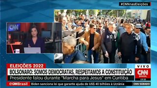 A convite Ricardo Barros , o presidente Jair Bolsonaro participou da Marcha para Jesus, em Curitiba