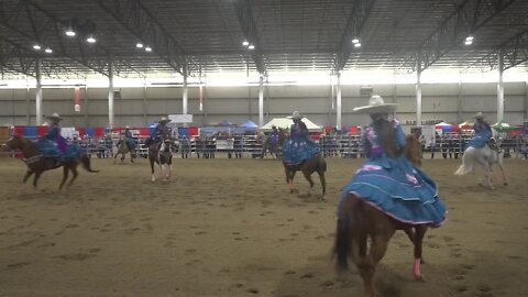 Escaramuza Charra Sueno Dorado drill team dazzles at the Idaho Horse ExpoEscaramuza Charra Sueno Dorado drill team dazzles at the Idaho Horse Expo