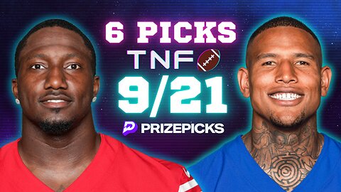 #PRIZEPICKS | 6 PICKS FOR #TNF! | DFS | 9/21/2023 | #NFL | FOOTBALL | #49ERS | #NYGIANTS