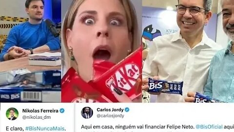 Mulher esbanja Kit Kat e detona Felipe Neto por fazer propaganda do Bis