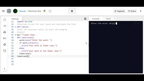 Python Code to check if word is lower case