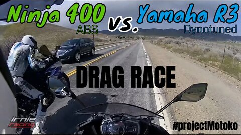 Ninja 400 vs. Yamaha R3 DRAG RACE Pt.1 Comparison Review | #projectMotoko