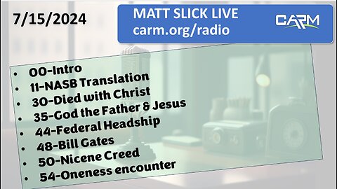 Matt Slick Live, 7/15/2024