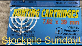 Stockpile Sunday! Vympel 7.62x39 hunting ammo, 123 grain softpoint, and 30-06 for my M1 Garand