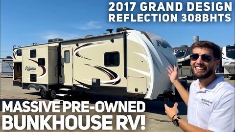 Massive Pre-Owned Bunkhouse Travel Trailer RV | 2017 Grand Design Reflection 308BHTS