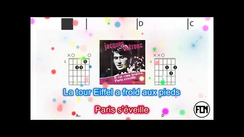 Jacques Dutronc - Il es 5 heure Paris s´éveille - (Chords & Lyrics like a Karaoke)