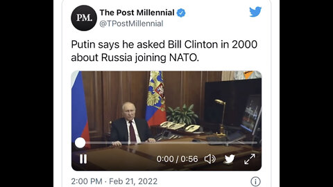 TSVN263 2.2022 Putin Says He Asked Bill Clinton In 2000 About Russia Joining NATO