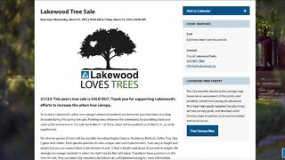 Lakewood's tree sale sold out in 20 minutes