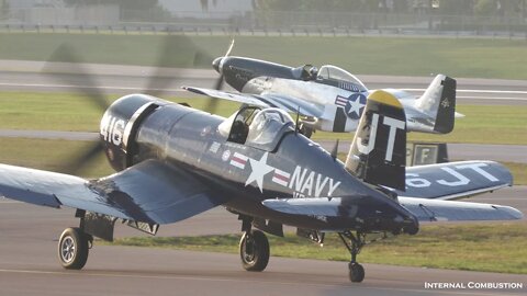 F4U Corsair and P51 Mustang Perform Together at Sun N Fun 2021 Airshow - Class of 45