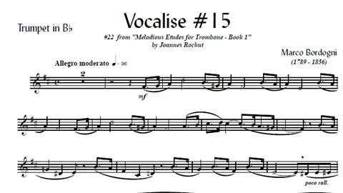 🎺🎺 [TRUMPET VOCALISE ETUDE] Marcos Bordogni Vocalise for Trumpet #15 (Demo Solo and play-along)