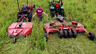 Which Cuts Better? Single Spindle vs Flexwing Mower, John Deere 2038R, Kubota LX3310 Compact Tractor