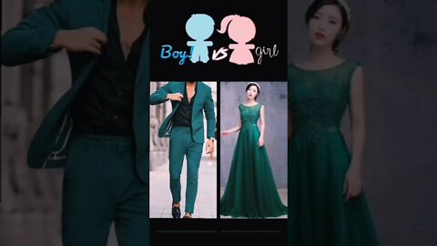 Boys Vs Girls in green {Part1} #shorts #green #boyvsgirl #vs #whichone #greendress #girlvsboy
