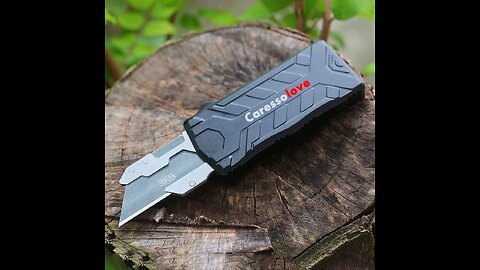 Auto Retractable Box Cutter, Replaceable Safety Blade EDC Pocket Knife, Heavy Duty