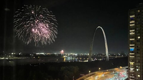 Gateway Arch St. Louis, MO July 4th, 2022 Fireworks from various angles