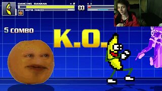 Fruit Characters (Annoying Orange And Dancing Banana) VS Aba In An Epic Battle In MUGEN Video Game