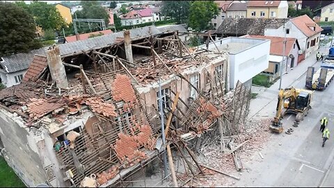 Sisak: Počelo rušenje kuće u Frankopanskoj ulici