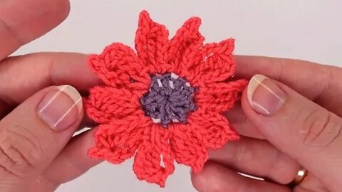 How to crochet simple sunflower flower tutorial by marifu6a