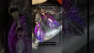 BLACKBERRY HARVEST, 1 inch, leather feather earrings