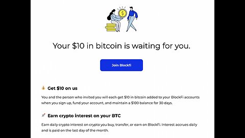 Earn $10 per referral with BlockFi