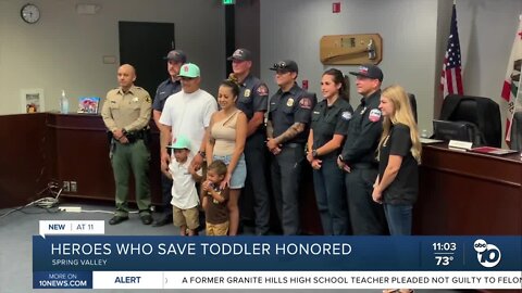 Heroes honored for saving toddler from drowning