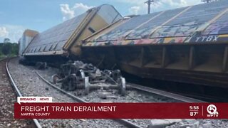 Freight train derails in Jensen Beach