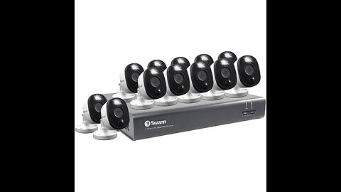 Swann Home Security Camera System With 1TB HDD, 8 Channel 8 Cam, 1080p HD DVR, Indoor and Outdo...