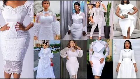 All White Smart Styles & How To Cut & Sew Simple Gown For Beautiful Women