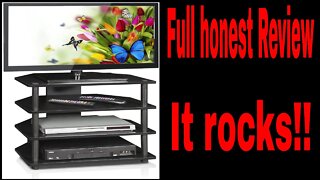 Furinno Turn-N-Tube Easy Assembly 4-Tier Petite TV Stand , Blackwood